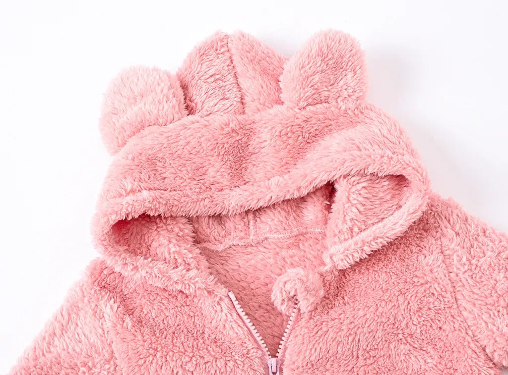 Fleece-Wimpelkette mit Reißverschluss und Kapuze für Babys (Mädchen)