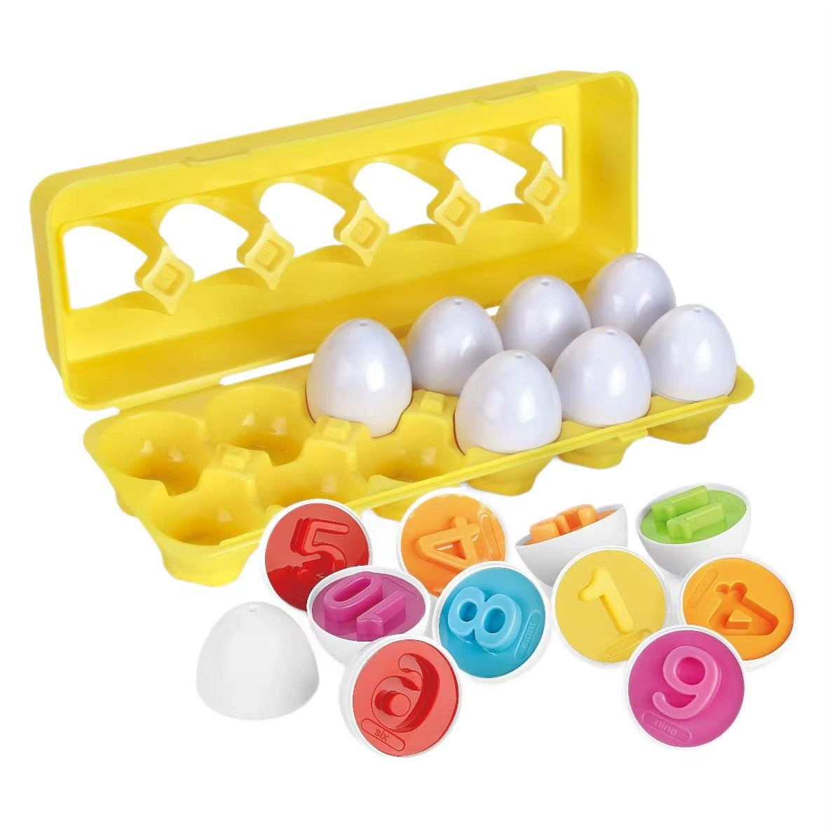 Juego de huevos para combinar colores y formas