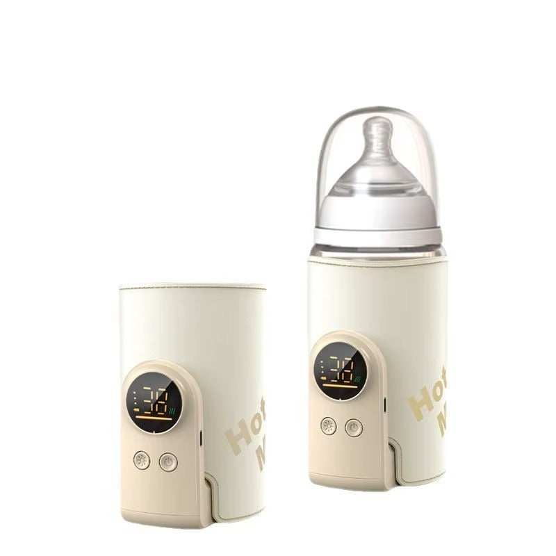 Baby bottle warmer with digital display on a white background