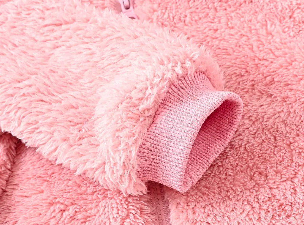 Fleece-Wimpelkette mit Reißverschluss und Kapuze für Babys (Mädchen)