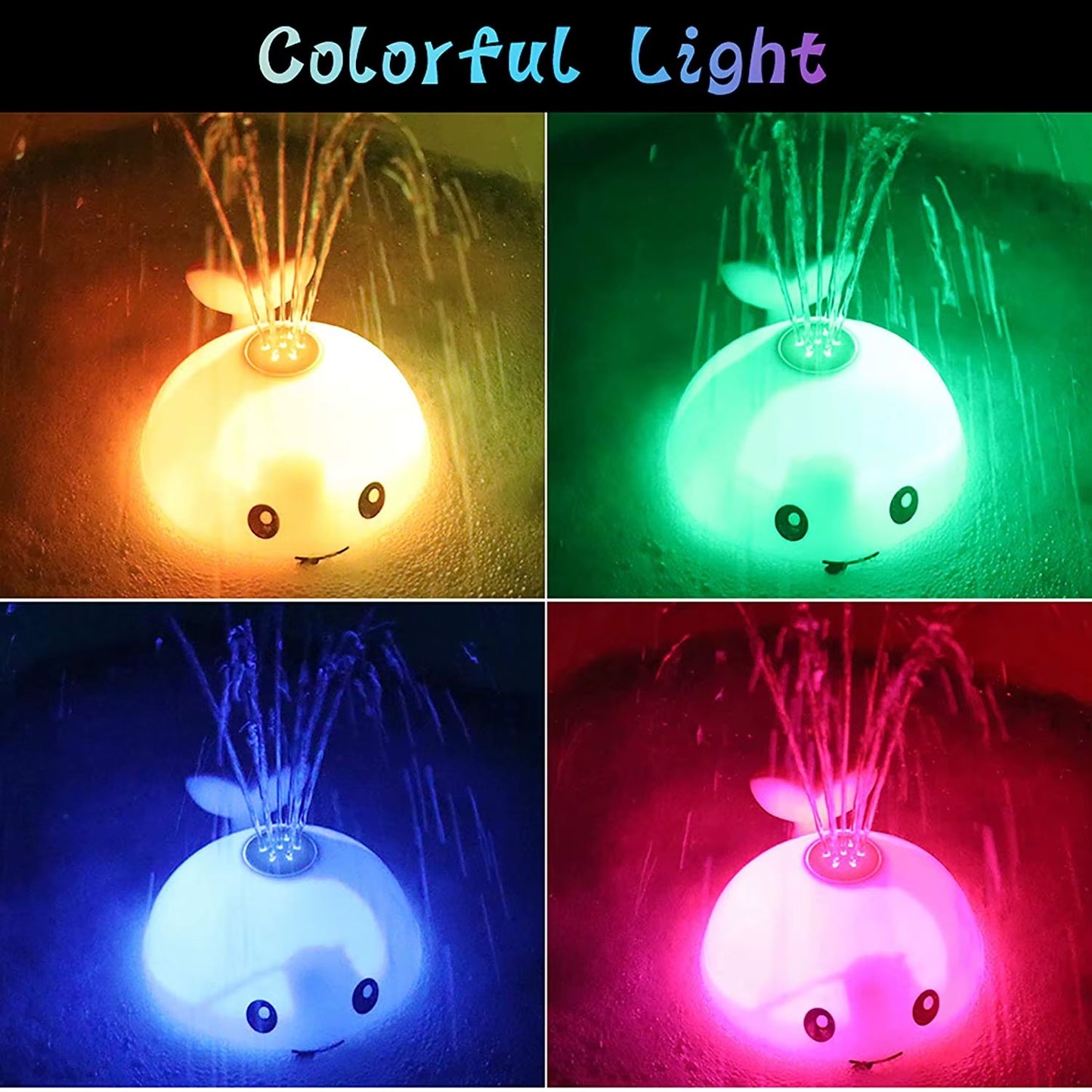 Leuchtender Wassersprühwal – Bade- und Bodenspielzeug