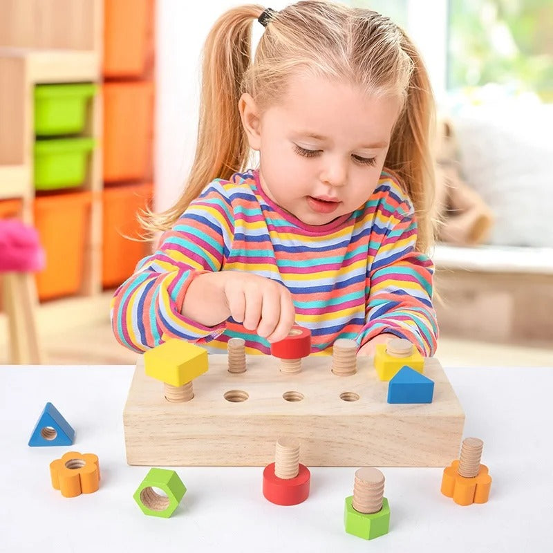 Montessori Wooden Screw Board Toy