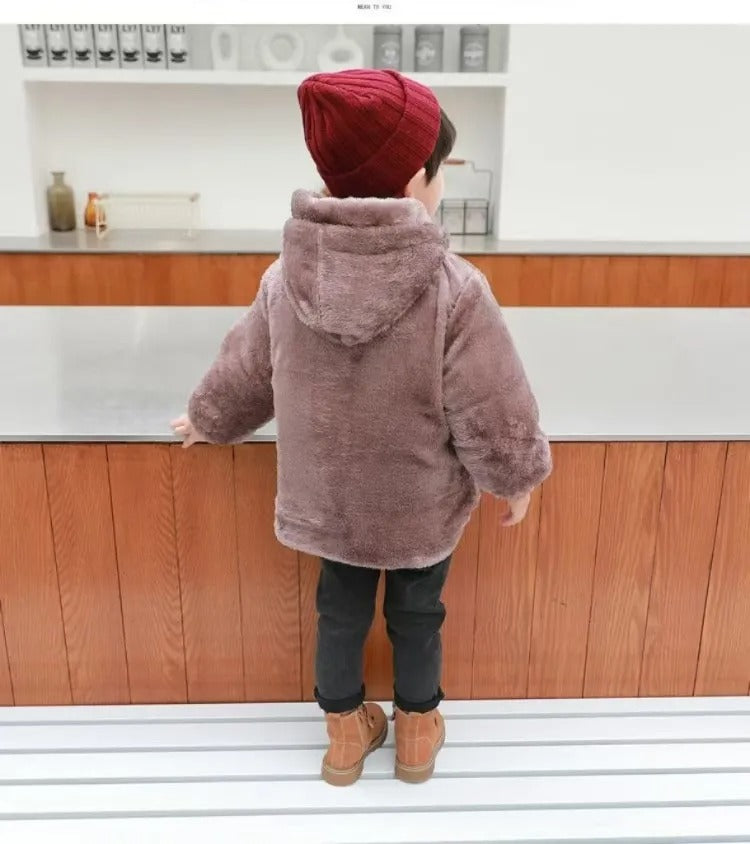 Baby Girl Reversible Fleece-Lined Puffer Jacket
