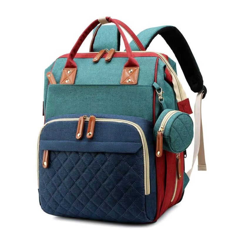 Diaper Bag with Foldable Baby Crib