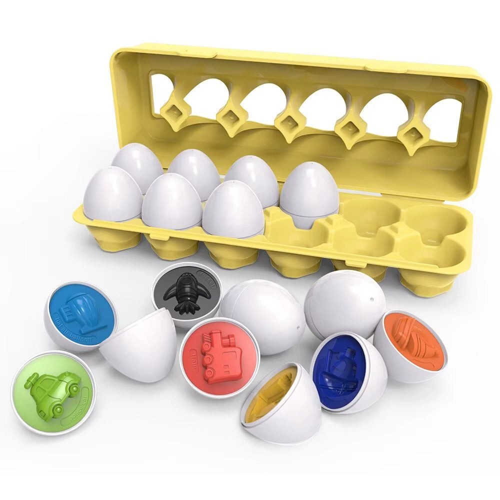 Juego de huevos para combinar colores y formas