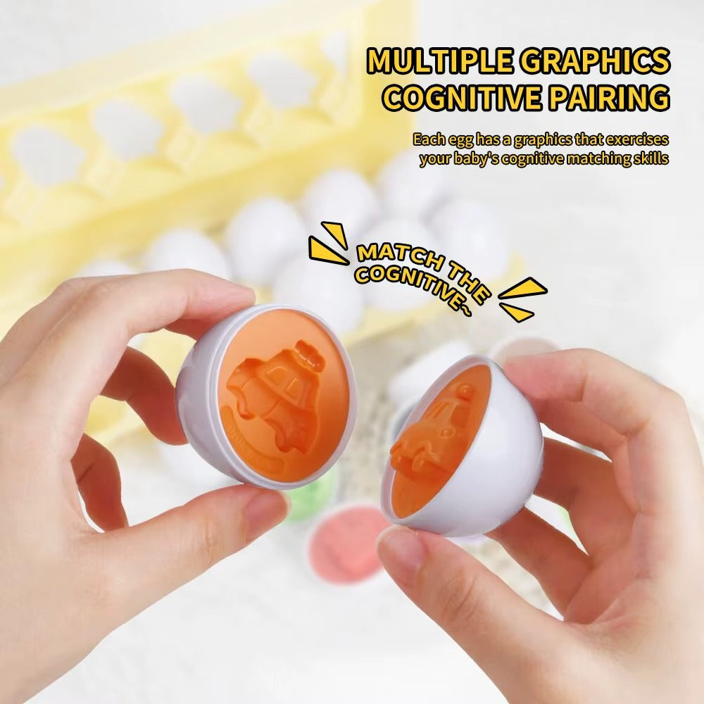Juego de huevos para combinar colores y formas