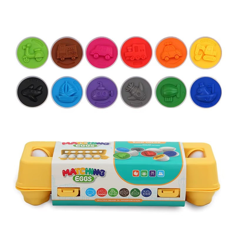 Juego de huevos para combinar colores y formas