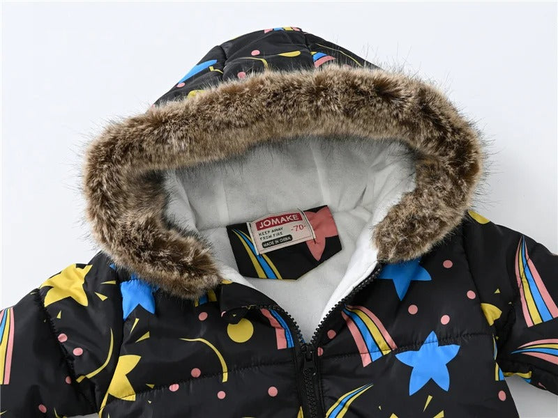 Baby Boy Fleece-Lined Hooded Snowsuit