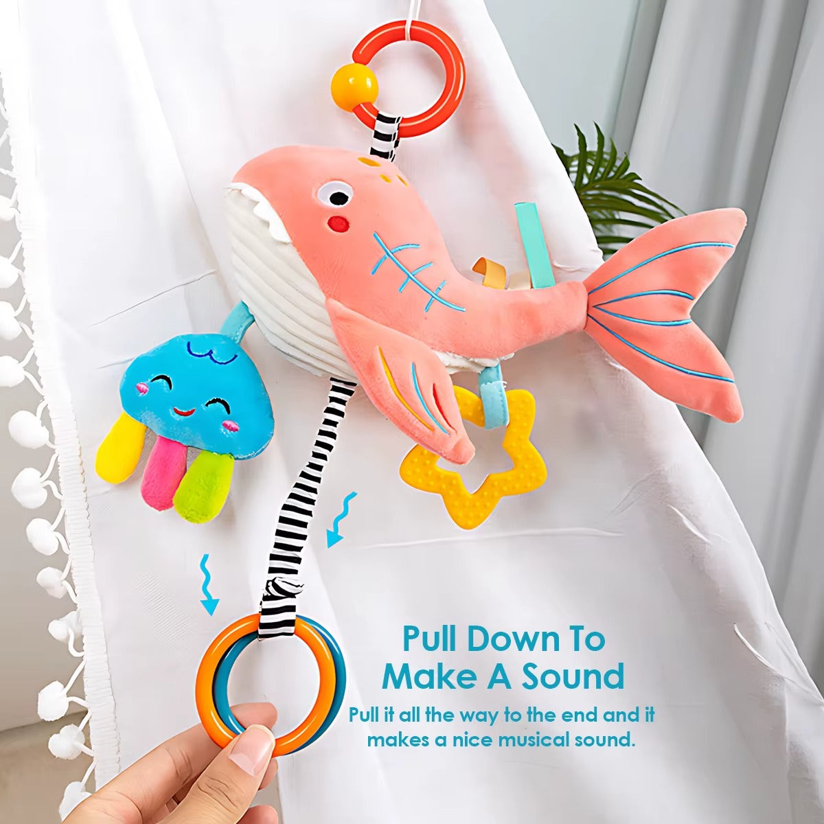 Cochecito de bebé de peluche musical