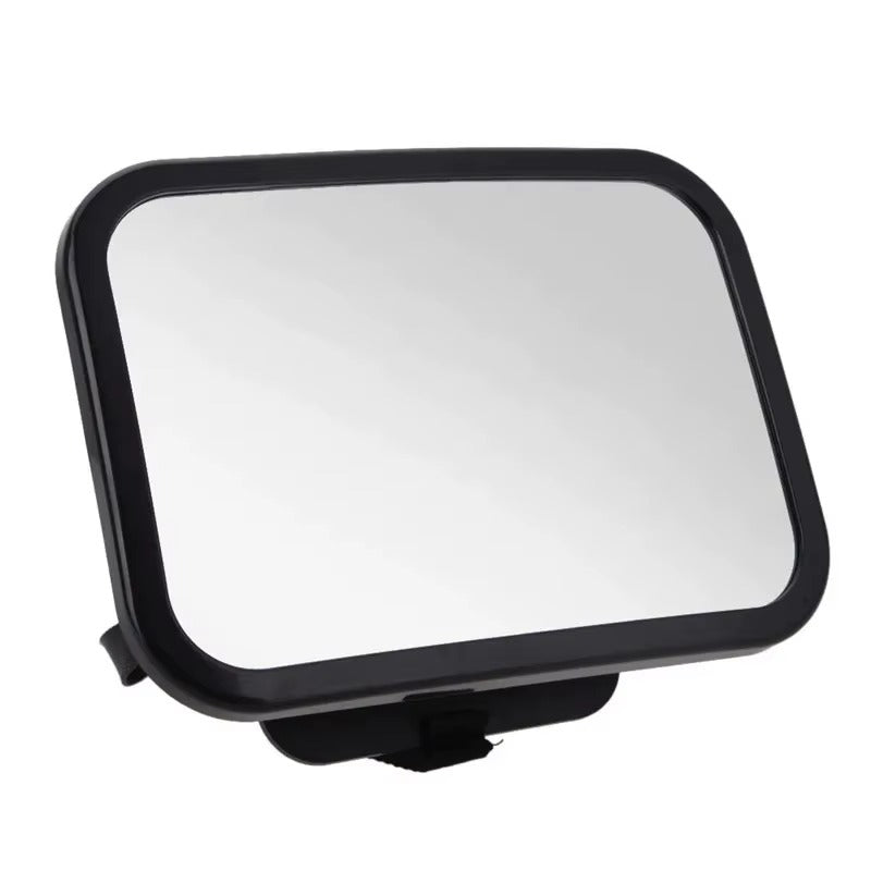 Car side mirror with black frame on a white background