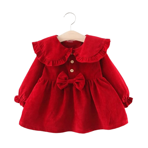 Baby Girl Collared Bowknot Dress